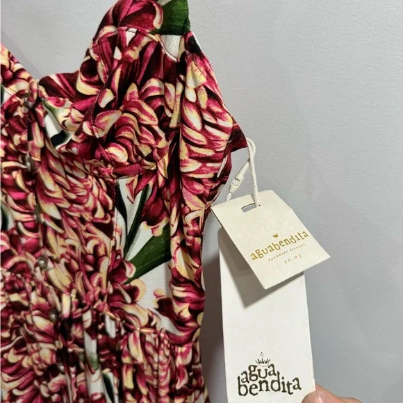 NWT Agua Bendita Dunna Blare Dress Floral Maxi Size Small - Picture 5 of 8